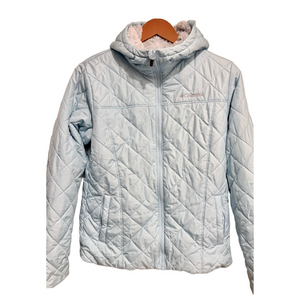 Columbia Cooper Crest Hooded Insulated zip up jacket baby blue/gray M